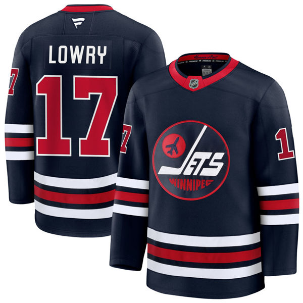 Men's Winnipeg Jets #17 Adam Lowry Fanatics Navy Alternate Premier Jersey